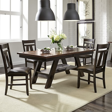 Transitional 5-Piece Rectangular Table Set