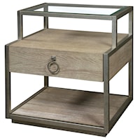 Rectangular Side Table with Glass Top