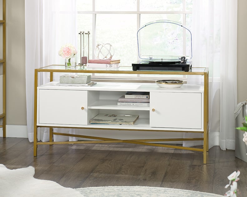 Glass-Top TV Credenza