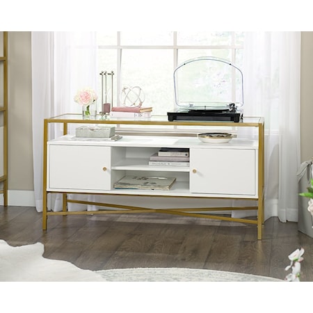 Glass-Top TV Credenza