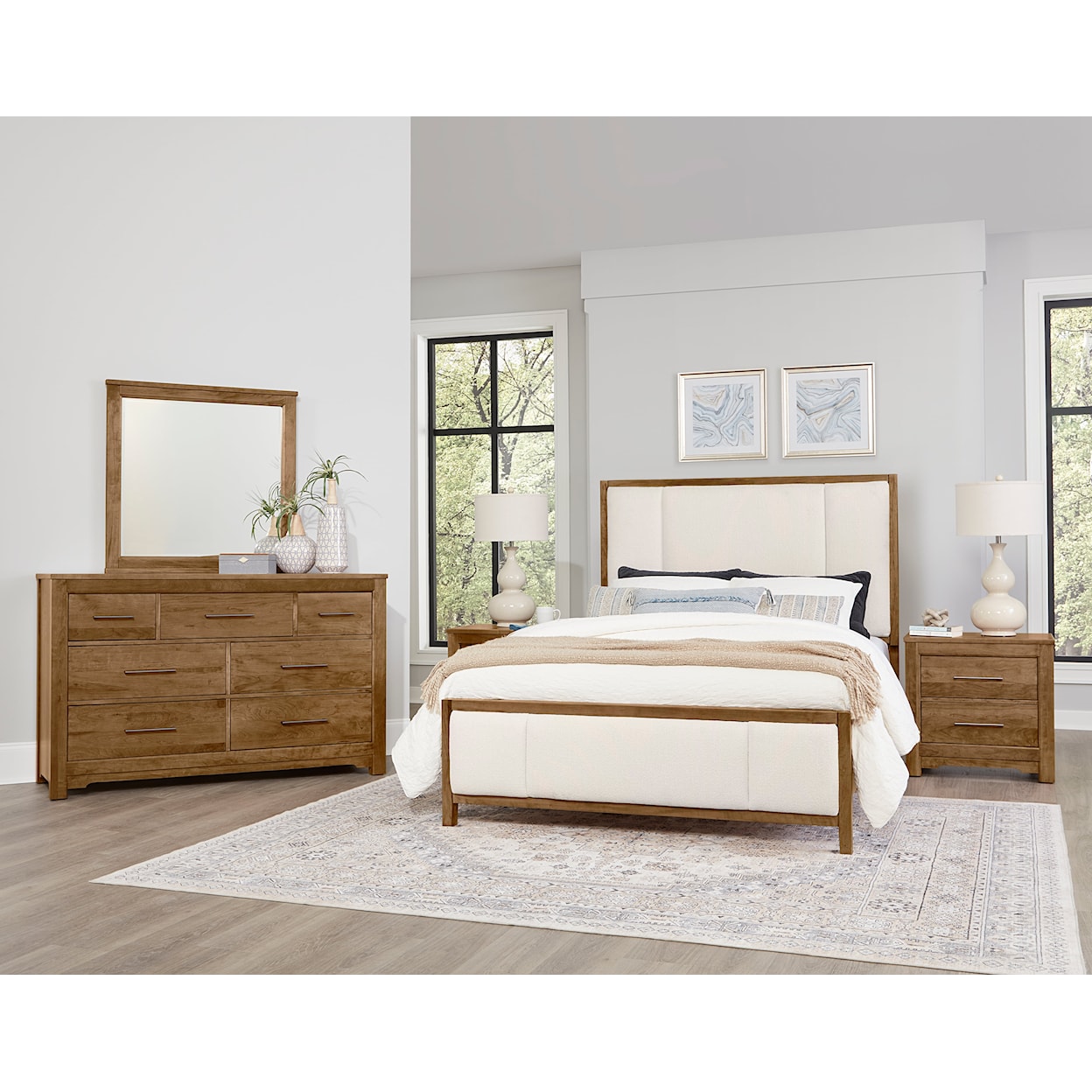 Artisan & Post Crafted Cherry Upholstered King Bedroom Set