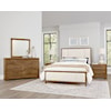 Vaughan Bassett Crafted Cherry - Medium Upholstered Queen Panel Bed