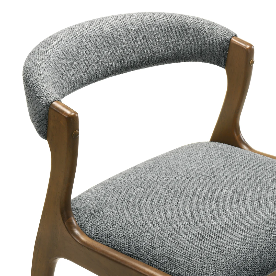 Armen Living Ileena Upholstered Open Barrel-Back Dining Chair