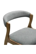 Armen Living Ileena Mid-Century Modern Upholstered Open Barrel-Back Dining Chair