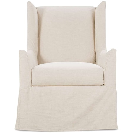 Casual Slipcover Accent Chair with Cloud Cushion