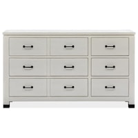 Industrial Farmhouse 6-Drawer Dresser with Felt-Lined Top Drawers