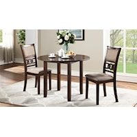 Contemporary 3-Piece Table and Chair Set with Drop Leaves