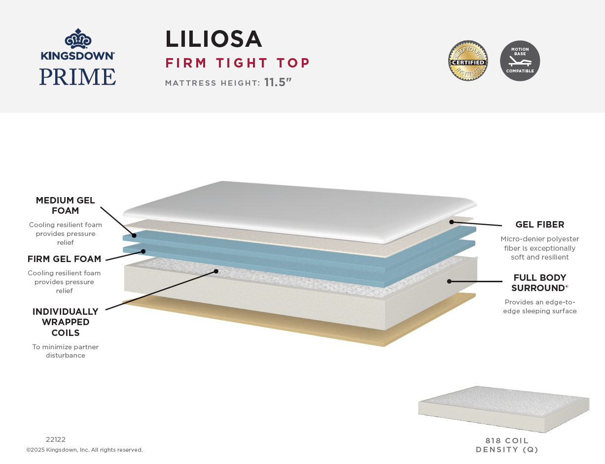 Kingsdown Prime Liliosa Firm Queen Liliosa Firm Mattress