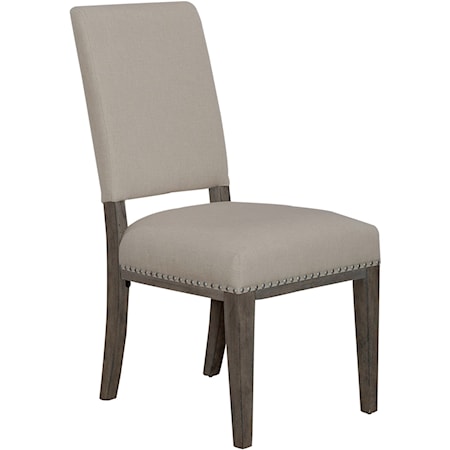 Transitional Upholstered Side Chair with Nailhead Trim