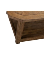 Liberty Furniture Carolina Park Transitional Octagonal Cocktail Table with Lower Shelf