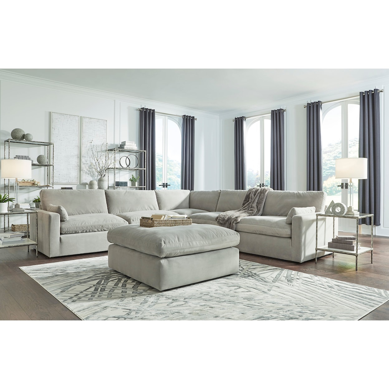 Signature Design by Ashley Sophie 5-Piece Sectional & Ottoman