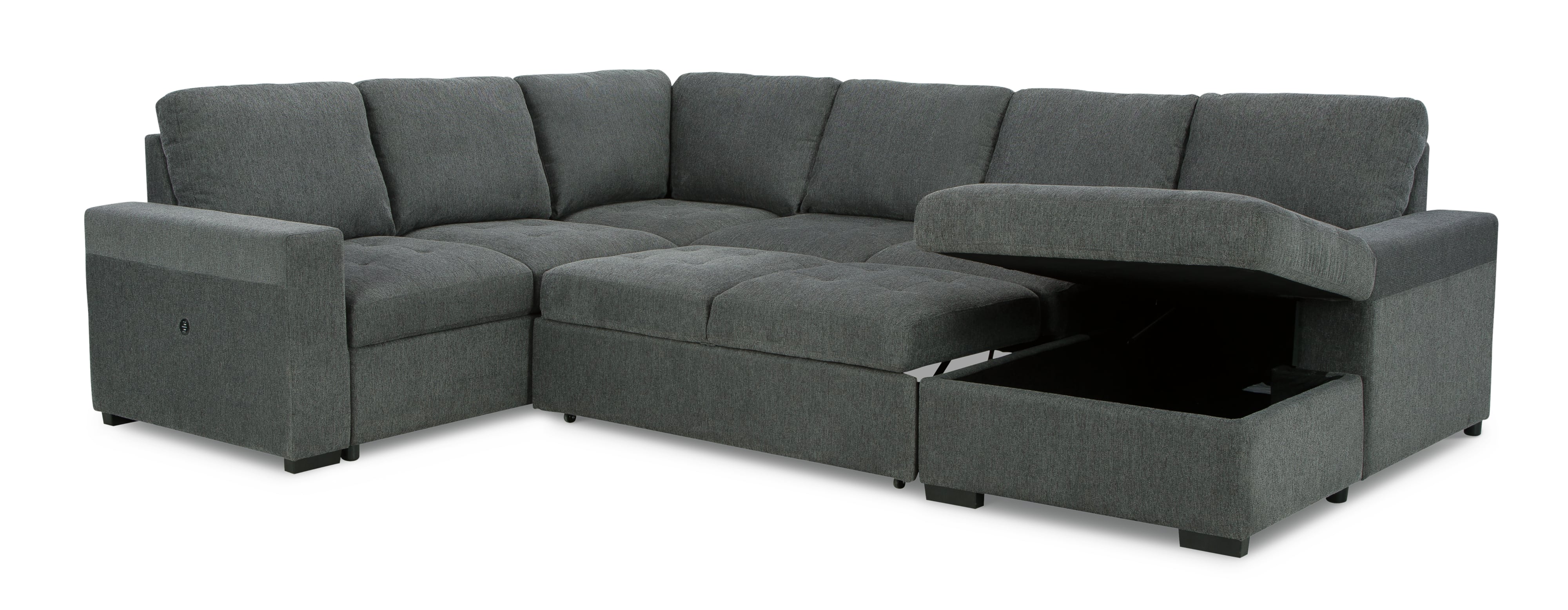 Sectional sofa with on sale pop up bed