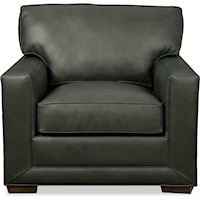 Customizable Leather Accent Chair with Track Arms