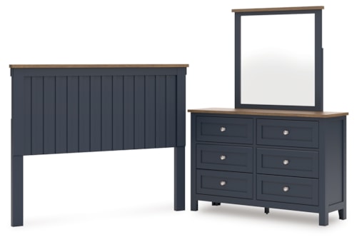 Queen Panel Headboard, Dresser And Mirror