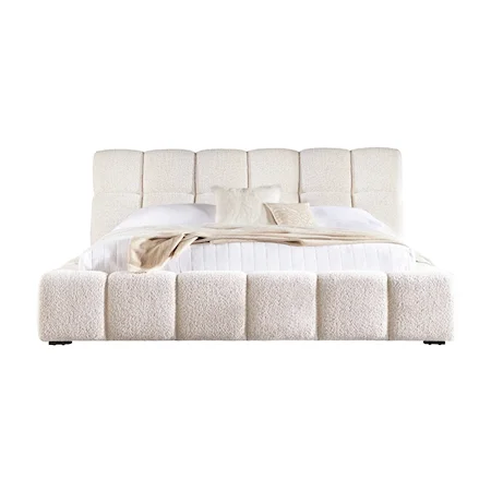 Contemporary Queen Tufted Upholstered Panel Bed