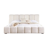 Contemporary Queen Tufted Upholstered Panel Bed
