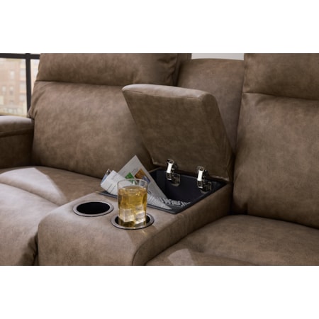 Space Saver Power Reclining Console Loveseat