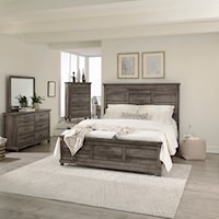 Modern Farmhouse Queen Panel Bed 4-Piece Bedroom Set