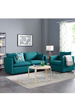 Modway Activate Activate Contemporary Teal Upholstered Armchair - Set of 2