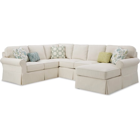 3-Pc Slipcover Sectional Sofa w/ RAF Chaise