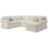 Hickory Craft 917450BD 3-Pc Slipcover Sectional Sofa w/ RAF Chaise