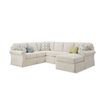 Casual 5-Seat Slipcover Sectional Sofa with RAF Chaise