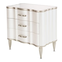 Transitional 3-Drawer Nightstand with Velvet-lined Drawers