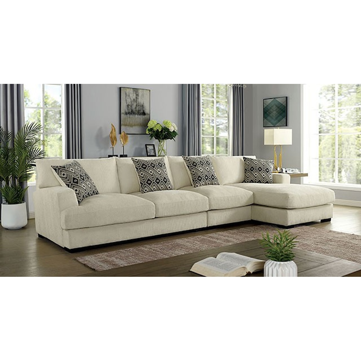 Furniture of America Kaylee Sofa Chaise