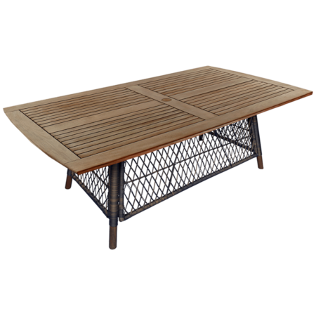 72″ Wicker-Base Dining Table w/Umbrella Hole