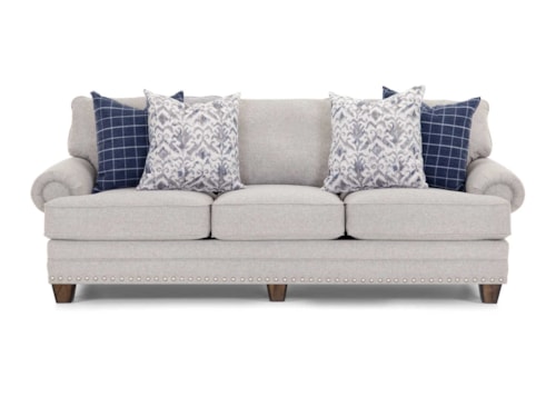Transitional Stationary Sofa with Nail-Head Trim