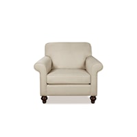 Transitional Accent Chair with Rolled Armrests