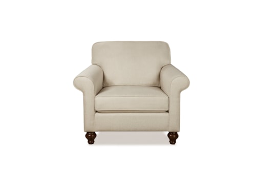 Transitional Accent Chair with Rolled Armrests