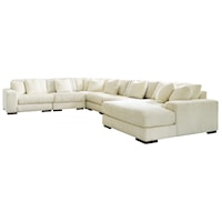 Contemporary 6-Piece Sectional Sofa with Right Facing Chaise