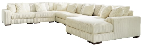 Contemporary 6-Piece Sectional Sofa with Right Facing Chaise
