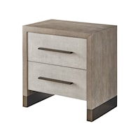 Transitional 2-Drawer Nightstand with Linen Drawer Fronts