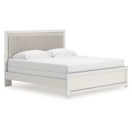 King Upholstered Panel Bed