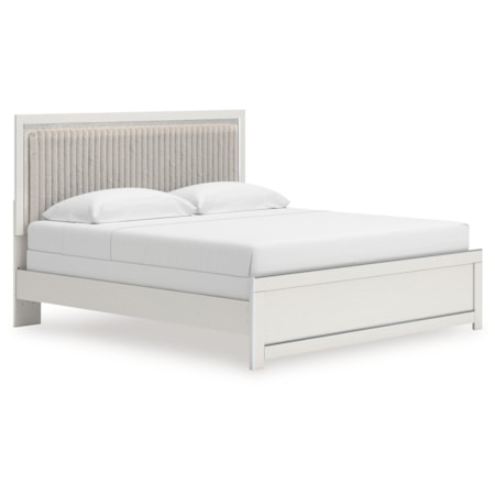 King Upholstered Panel Bed