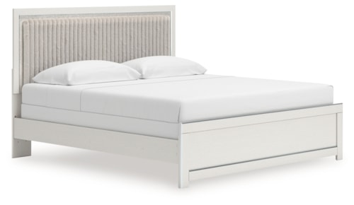 King Upholstered Panel Bed