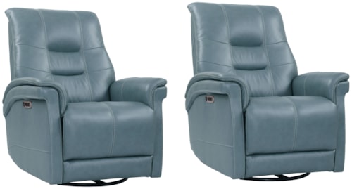 Casual Cordless Power Swivel Glider Recliner with Power Headrest (Set of 2)