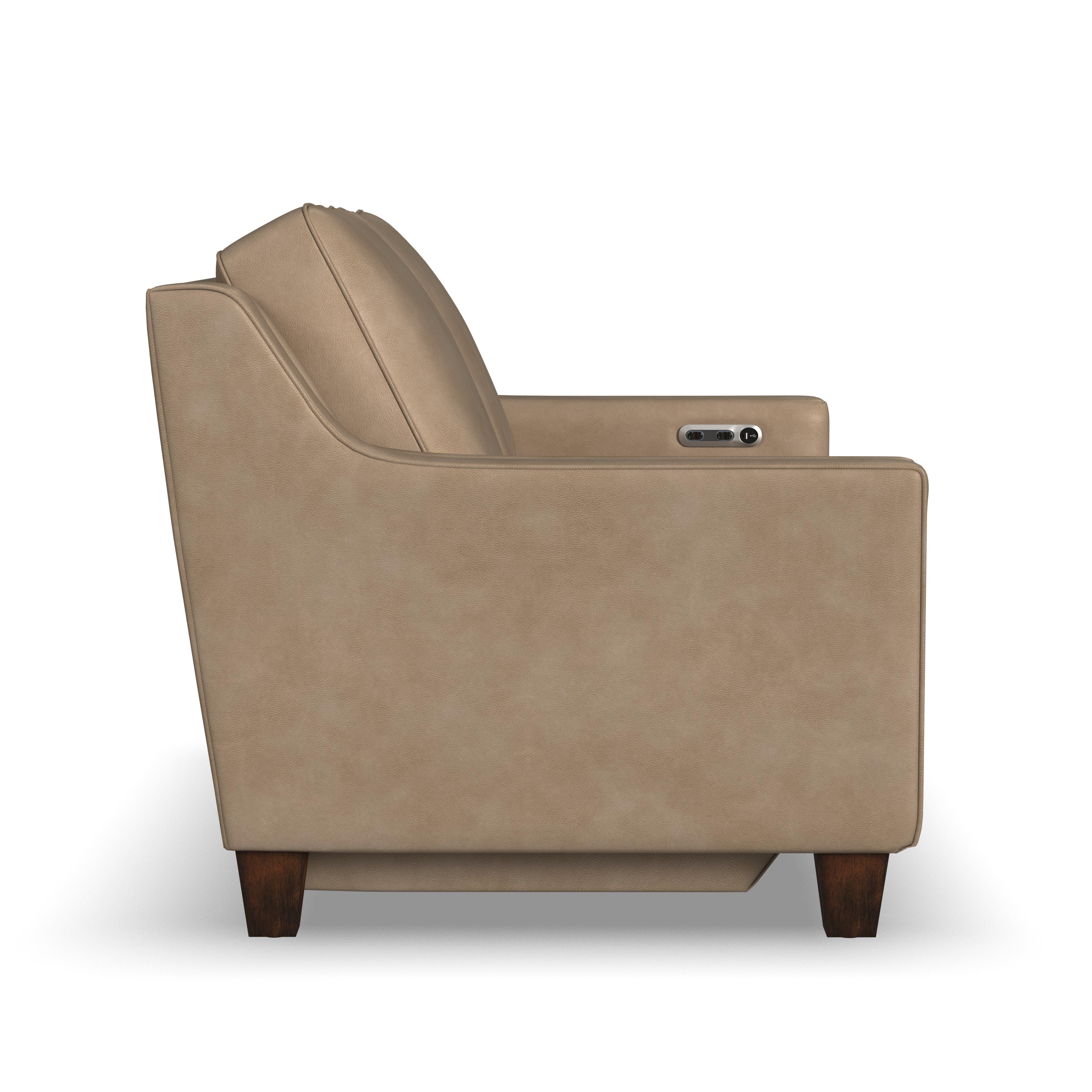 Leather Power Inclining Loveseat