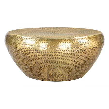 Contemporary Gold Round Coffee Table