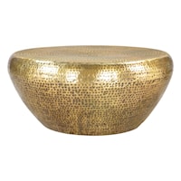 Contemporary Gold Round Coffee Table