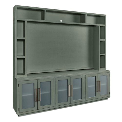 Contemporary 97" Console and Hutch with Wire Management