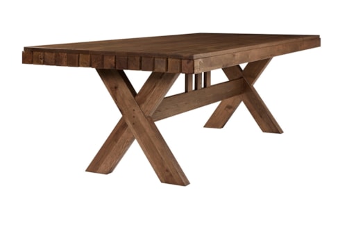 Casual Farmhouse 72" Rectangular Dining Table with Trestle Base