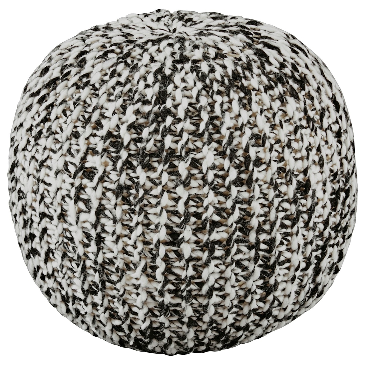 Signature Design by Ashley Poufs Latricia Black/White Pouf