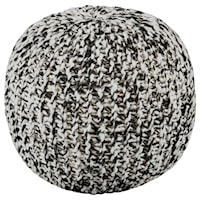 Latricia Black/White Pouf