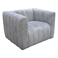 Contemporary Channel Tufted Arm Chair with Track Arms