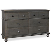 Transitional 6 Drawer Dresser with Felt and Cedar Lining