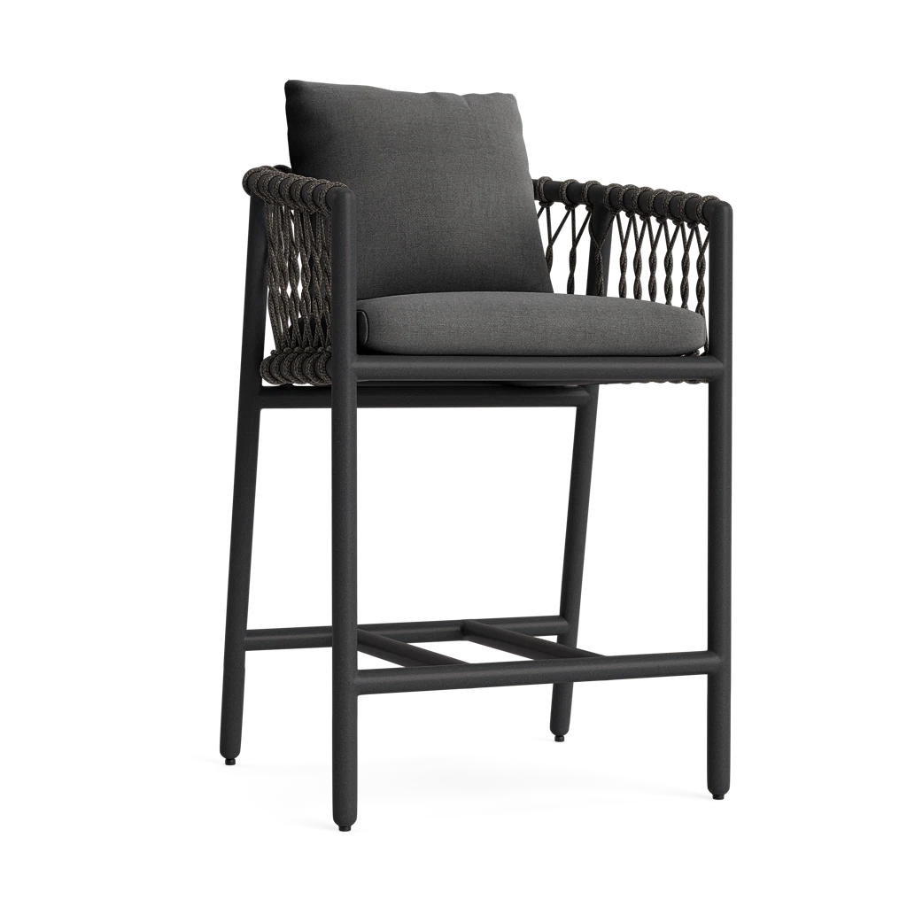 Oscar Cushioned Barrel-Back Rope Counter Stool