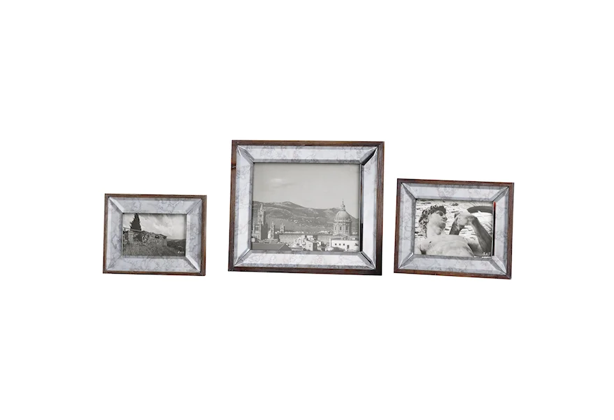 Accessories - Picture Frames Daria Antique Mirror Photo Frames Set of 3 by Uttermost at Town and Country Furniture 